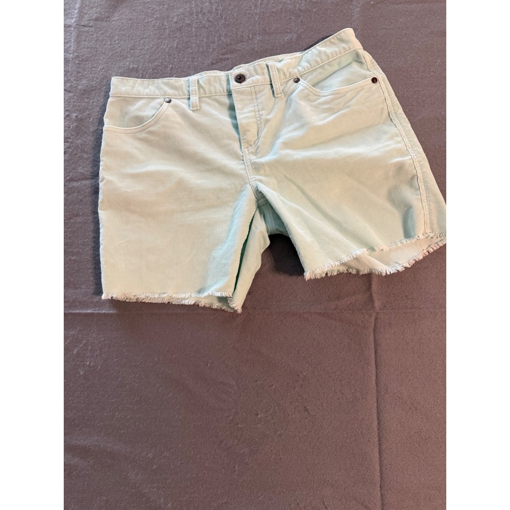 Carve Designs Mint Green Corduroy Cut Off Shorts Women 6 Organic Cotton Stretch